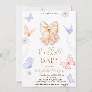 Wasserfarbenfrohe Schmetterlinge Polk Dots Baby Du Einladung
