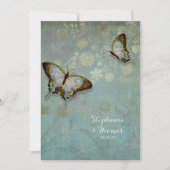 Wasserfarbenfrohe Schmetterlinge w Moderne Blumenh Einladung (Vorderseite)