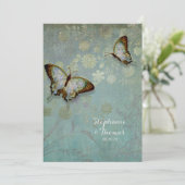 Wasserfarbenfrohe Schmetterlinge w Moderne Blumenh Einladung (Stehend Vorderseite)