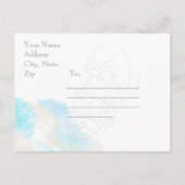 Wasserfarbenfrohe Schmetterlingsozean Save the Dat Ankündigungspostkarte (Rückseite)