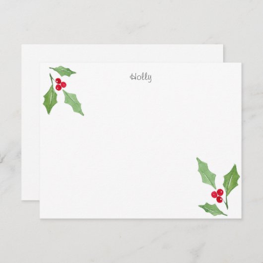 Wasserfarbenfrohe Sprigs 2 Note Card Mitteilungskarte (Vorne/Hinten)