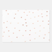 Wasserfarbenfrohe Streifen Gold Glitzer Herz Geschenkpapier Set (Vorderseite 3)