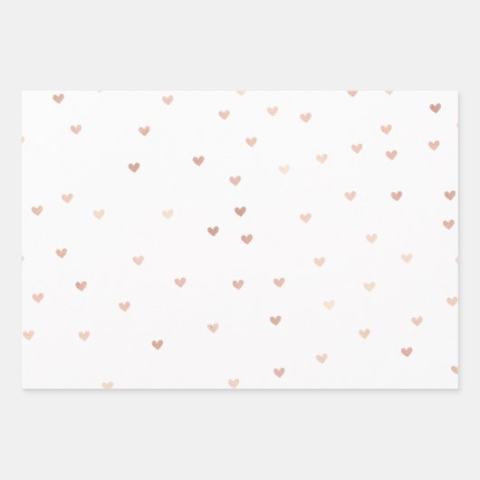 Wasserfarbenfrohe Streifen Gold Glitzer Herz Geschenkpapier Set (Vorderseite 3)