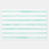 Wasserfarbenfrohe Streifen Gold Glitzer Herz Geschenkpapier Set (Vorderseite 3)