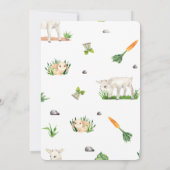 Wasserfarbenfrohe Tiere Schafskatze Kinderdusche Einladung (Rückseite)