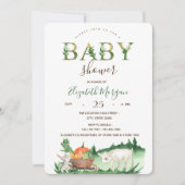 Wasserfarbenfrohe Tiere Schafskatze Kinderdusche Einladung (Vorderseite)