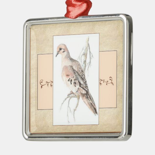 Wasserfarbenfrohe Tote, Schildkröte, Vögel Silbernes Ornament (Links)