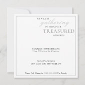 Wasserfarbenfrohe Trauertaubenfeier des Lebens Einladung (Rückseite)