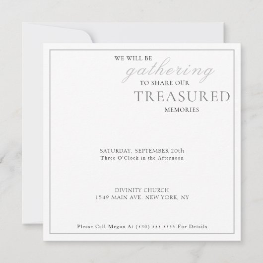 Wasserfarbenfrohe Trauertaubenfeier des Lebens Einladung (Rückseite)