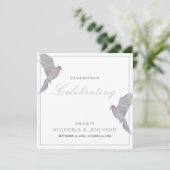 Wasserfarbenfrohe Trauertaubenfeier des Lebens Einladung (Stehend Vorderseite)