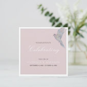 Wasserfarbenfrohe Trauertaubenfeier des Lebens Einladung (Stehend Vorderseite)