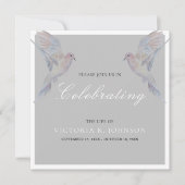 Wasserfarbenfrohe Trauertaubenfeier des Lebens Einladung (Vorderseite)