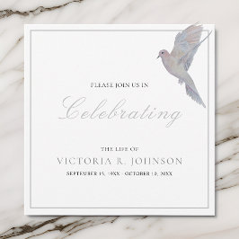 Wasserfarbenfrohe Trauertaubenfeier des Lebens Einladung
