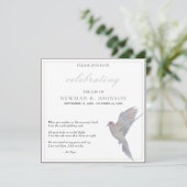 Wasserfarbenfrohe Trauertaubenfeier des Lebens Einladung (Stehend Vorderseite)