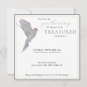 Wasserfarbenfrohe Trauertaubenfeier des Lebens Einladung (Rückseite)