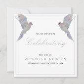 Wasserfarbenfrohe Trauertaubenfeier zum Foto des L Einladung (Vorderseite)