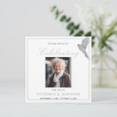 Wasserfarbenfrohe Trauertaubenfeier zum Foto des L Einladung (Stehend Vorderseite)