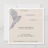 Wasserfarbenfrohe Trauertaubenfeier zum Foto des L Einladung (Rückseite)