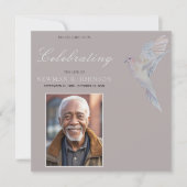 Wasserfarbenfrohe Trauertaubenfeier zum Foto des L Einladung (Vorderseite)