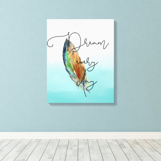 Wasserfarbenfrohe Träume Leinwanddruck (Insitu (Holzboden))