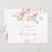 Wasserfarbenfrohe Trauzeugin Einladung (Vorne/Hinten)