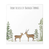 Wasserfarbenfrohe Waldhirsche Notizblock (Vorderseite)