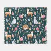 Wasserfarbenfrohe Waldkindermuster Fleecedecke (Vorderseite (Horizontal))