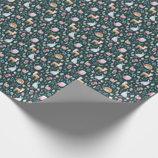 Wasserfarbenfrohe Waldkindermuster Geschenkpapier (Ecke)