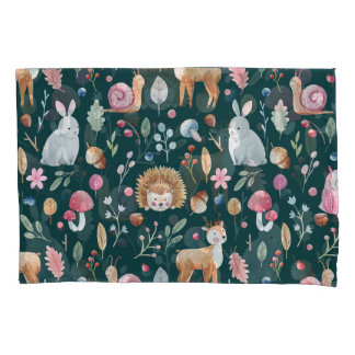 Wasserfarbenfrohe Waldkindermuster Kissenbezug