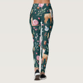 Wasserfarbenfrohe Waldkindermuster Leggings (Rückseite)