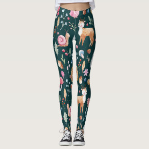 Wasserfarbenfrohe Waldkindermuster Leggings