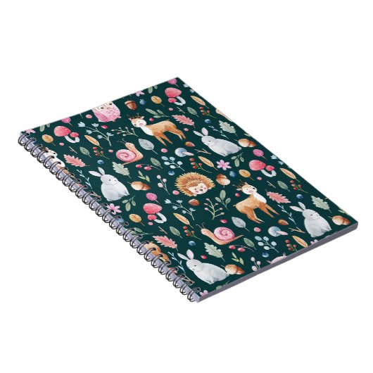 Wasserfarbenfrohe Waldkindermuster Notizblock (Rechte Seite)