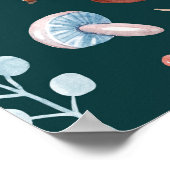 Wasserfarbenfrohe Waldkindermuster Poster (Ecke)
