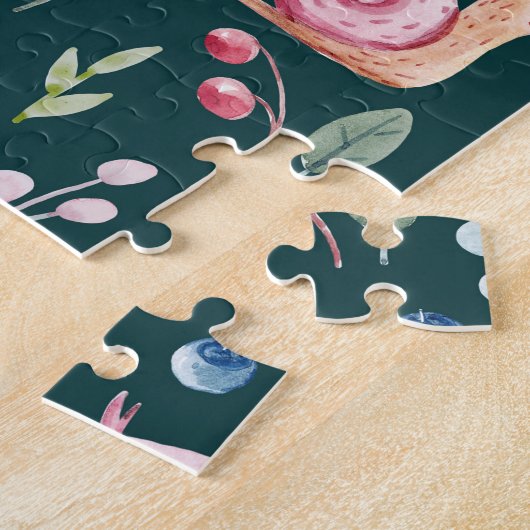 Wasserfarbenfrohe Waldkindermuster Puzzle (Seite)