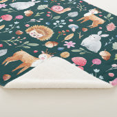 Wasserfarbenfrohe Waldkindermuster Sherpadecke (3/4)