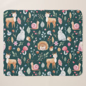 Wasserfarbenfrohe Waldkindermuster Sherpadecke (Vorderseite (Horizontal))