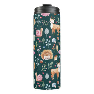 Wasserfarbenfrohe Waldkindermuster Thermosbecher