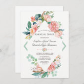 Wasserfarbenfrohe Weißspitzen Probe Abendessen Einladung (Vorne/Hinten)