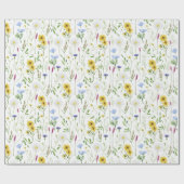 Wasserfarbenfrohe Wildblumenmuster Geschenkpapier (Flach)