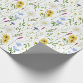 Wasserfarbenfrohe Wildblumenmuster Geschenkpapier (Ecke)