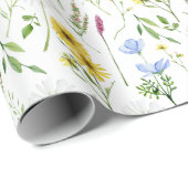 Wasserfarbenfrohe Wildblumenmuster Geschenkpapier (Rolleneckpunkt)