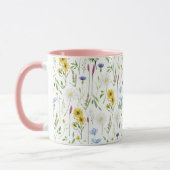 Wasserfarbenfrohe Wildblumenmuster Tasse (Links)