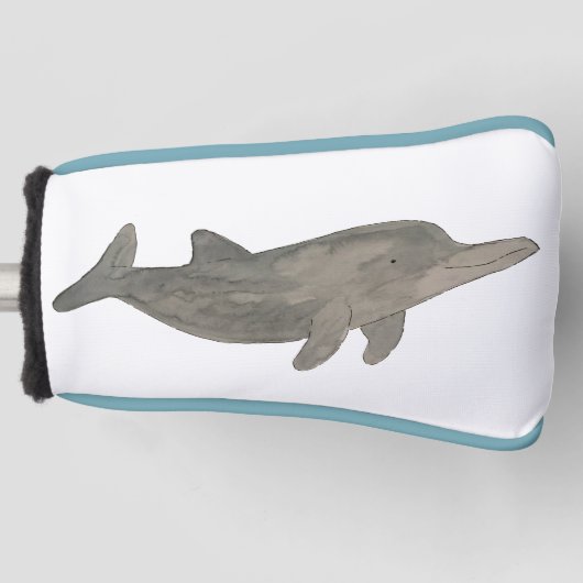 Wasserfarbenfroher Delphin Golf Headcover (Vorderseite)