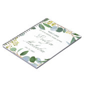 Wasserfarbenfroher Kranz, Eukalyptus Wedding Notizblock (Linke Seite)