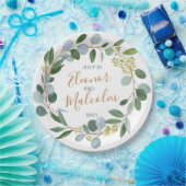 Wasserfarbenfroher Kranz, Eukalyptus Wedding Pappteller (Party)