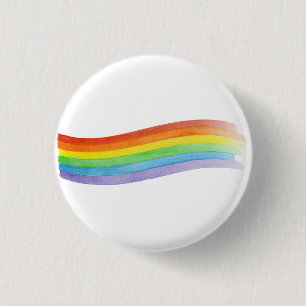 Wasserfarbenfroher Regenbogen Button