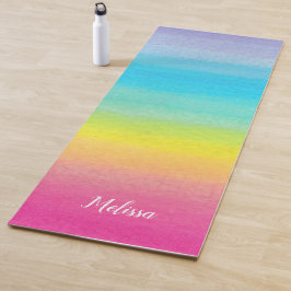 Wasserfarbenfroher Regenbogen Yoga Mat Yogamatte