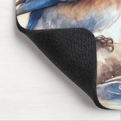 Wasserfarbenfroher Vogel mit Wasserhahn Mousepad (Ecke)