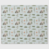 Wasserfarbenfroher Wald Nahtloses Muster Geschenkpapier (Flach)