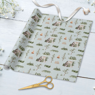 Wasserfarbenfroher Wald Nahtloses Muster Geschenkpapier